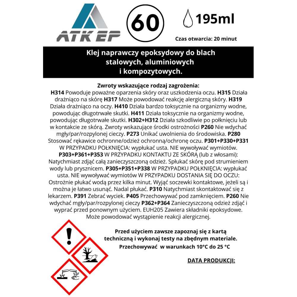 Szpachla do metalu ATK EP60