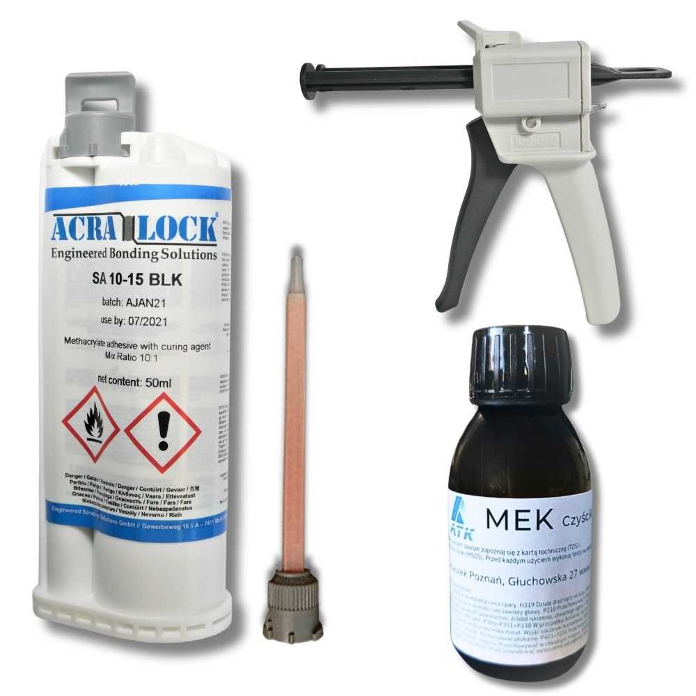 Najmocniejszy klej do aluminium Acralock SA 10-15 BLK