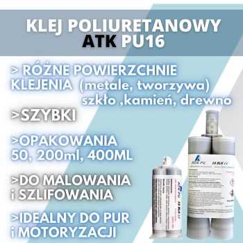 Klej do plastiku samochodowego ATK PU16 Klej do plastiku samochodowego ATK PU16