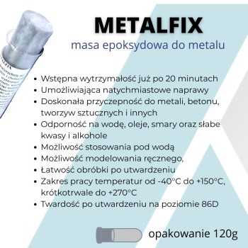 Klej hydrauliczny na mokro METALFIX Klej hydrauliczny na mokro METALFIX
