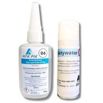 Klej cyjanoakrylowy z aktywatorem ATK FIX 06 50g + Aktywator C 200ml
