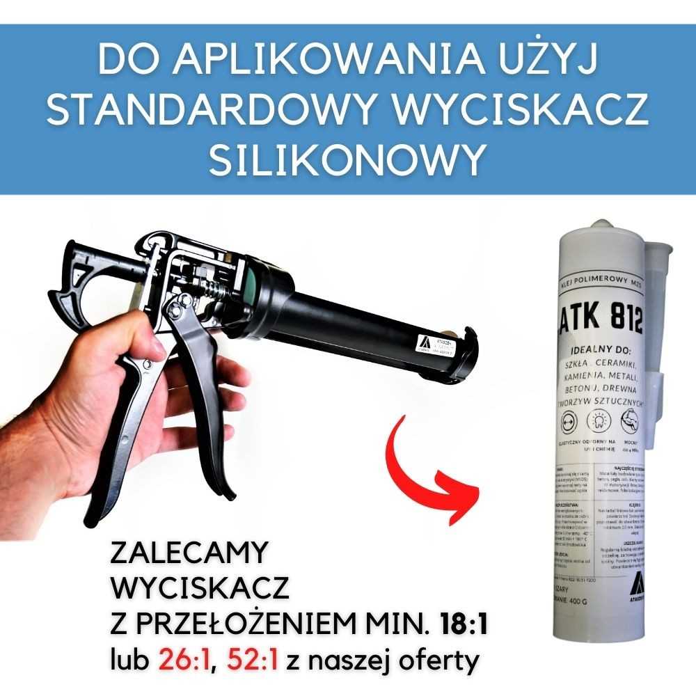 Silikon do granitu czarny ATK 812 290ml – wytrzymałość do 4 MPa, elastyczność 300%