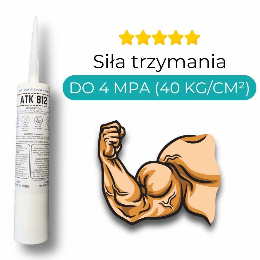 Silikon do granitu czarny ATK 812 290ml – wytrzymałość do 4 MPa, elastyczność 300%