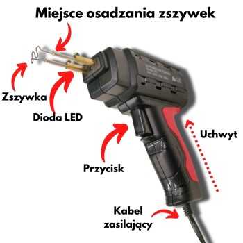 Maszynka do zgrzewania plastiku SP5 60W z 200 zszywkami w zestawie