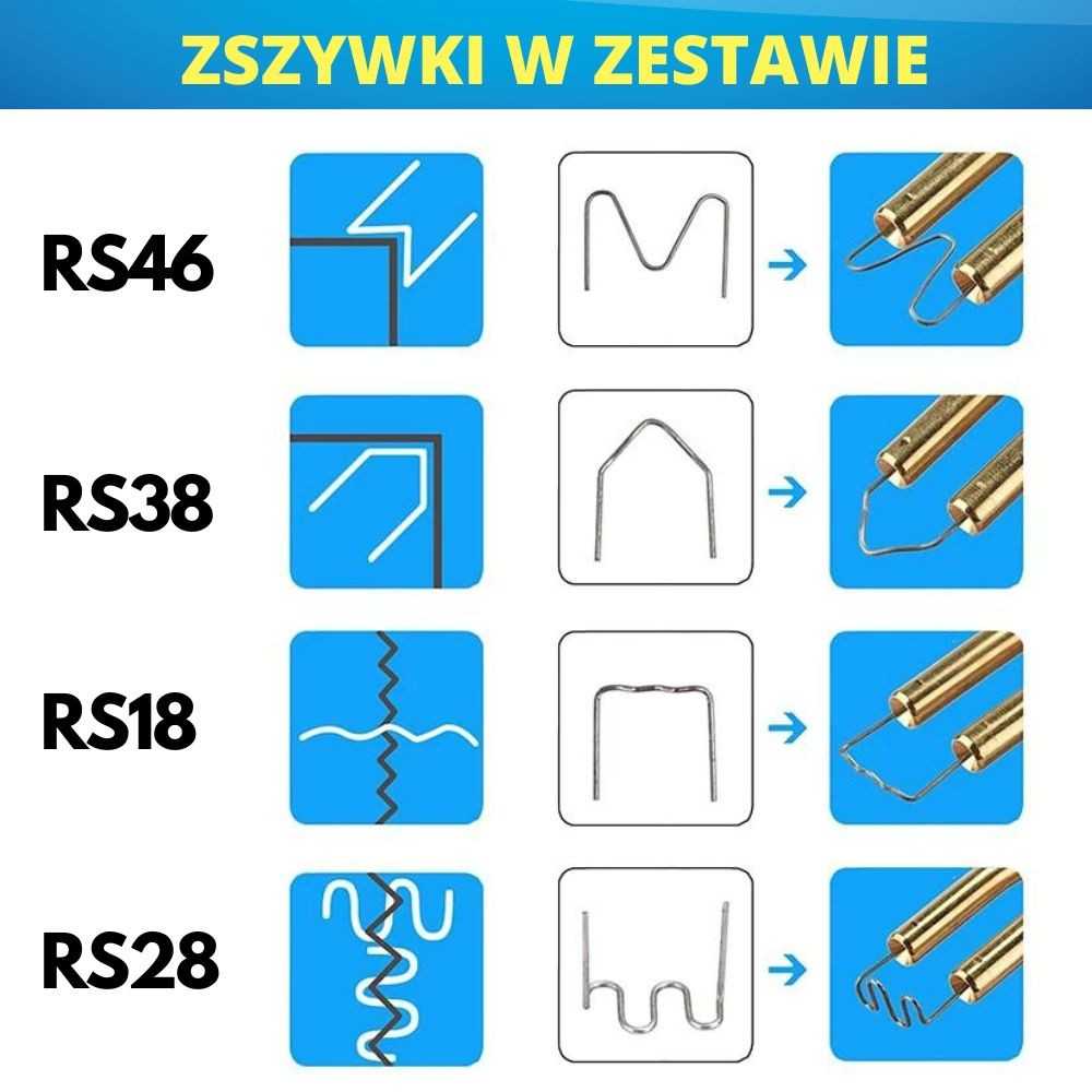 Maszynka do zgrzewania plastiku SP5 60W z 200 zszywkami w zestawie