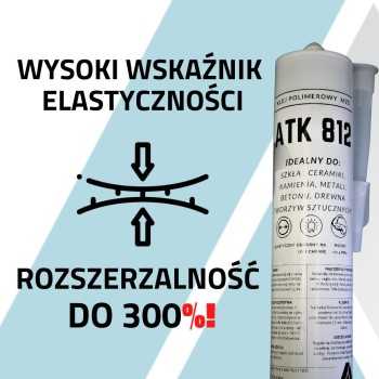 Klej do listew przypodłogowych drewnianych ATK 812 biały 290 ml wytrzymałość do 4 MPa