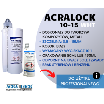 Zestaw naprawczy do wanien akrylowych Acralock - biały klej