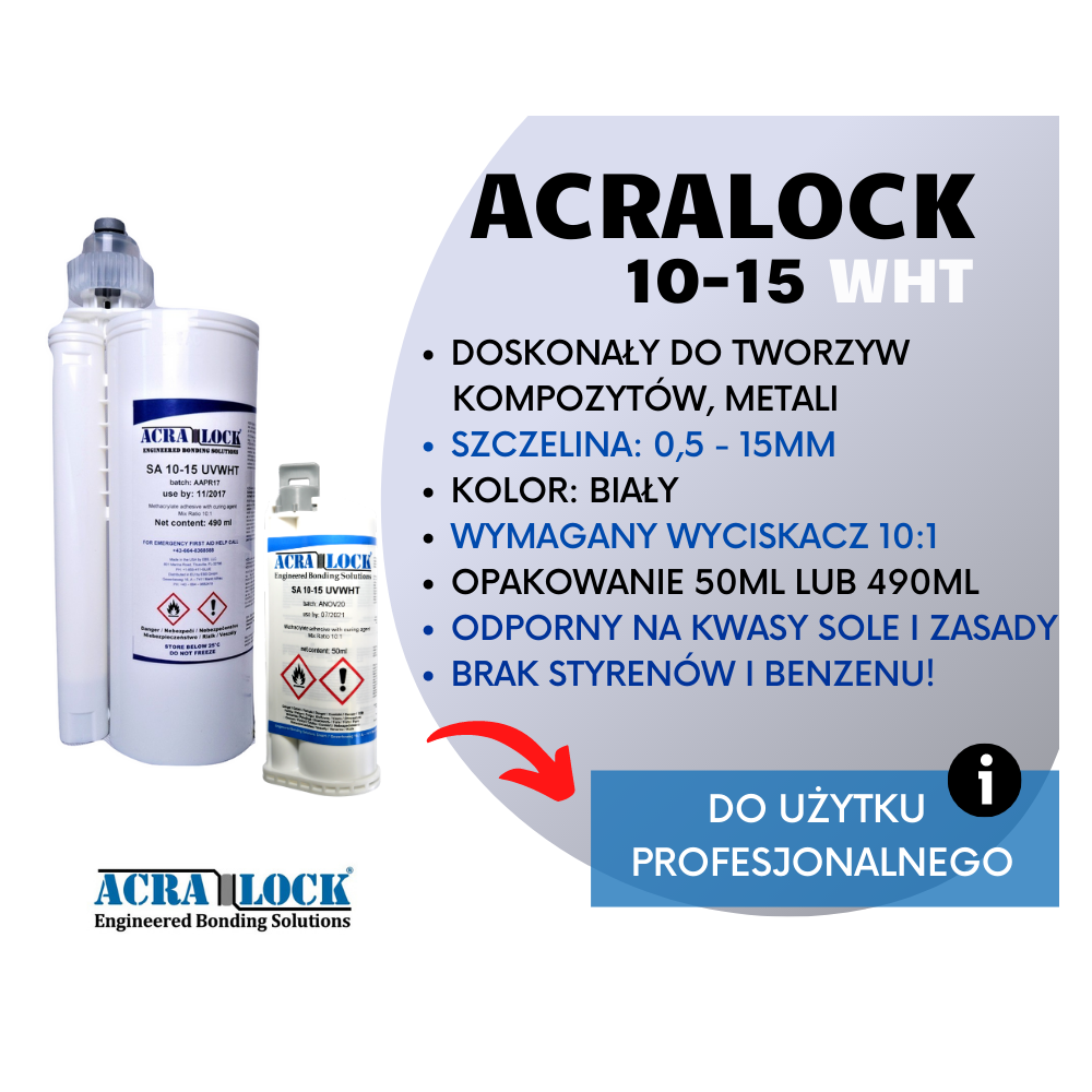 Zestaw naprawczy do wanien akrylowych Acralock - biały klej Zestaw naprawczy do wanien akrylowych Acralock - biały klej