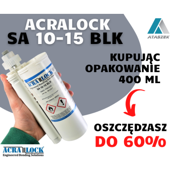 Najmocniejszy klej do aluminium Acralock SA 10-15 BLK