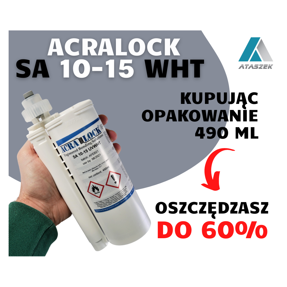 Klej do liter 3D podświetlanych Acralock SA 10-15WHT