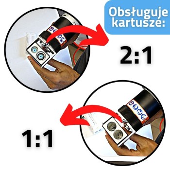 Wyciskacz pneumatyczny do kleju i żywic dwuskładnikowych Mixpac DP2X 400 Wyciskacz pneumatyczny do kleju i żywic dwuskładnikowych Mixpac DP2X 400