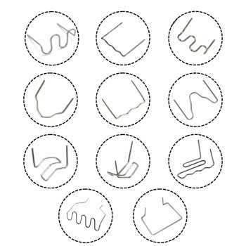 Spinki do zgrzewania plastiku - komplet 11 rodzajów