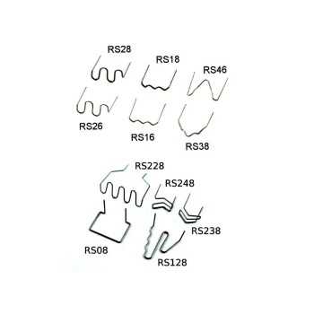 Spinki do zgrzewania plastiku - komplet 11 rodzajów