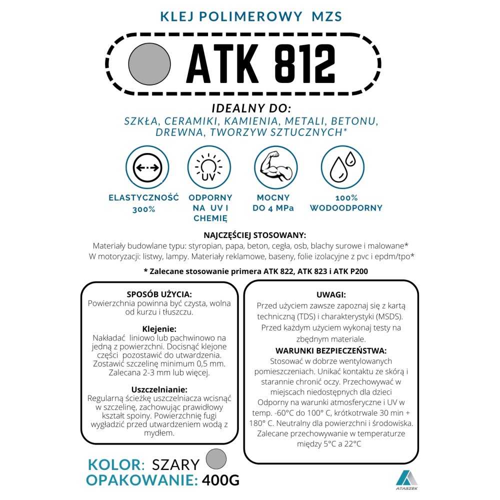 Klej do polietylenu HDPE ATK 812 | Ataszek.pl Klej do polietylenu HDPE ATK 812 | Ataszek.pl