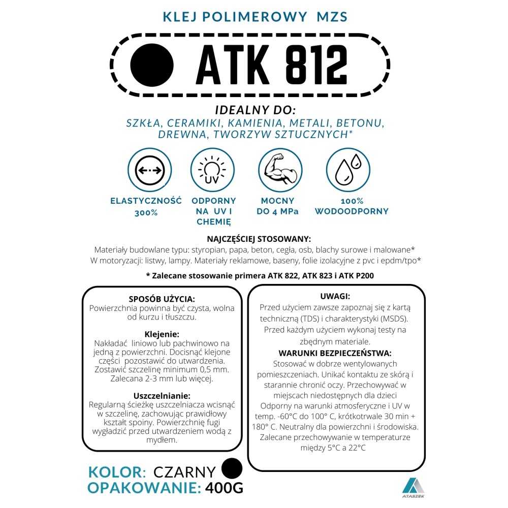 Uszczelniacz do plastiku ATK 812 Uszczelniacz do plastiku ATK 812