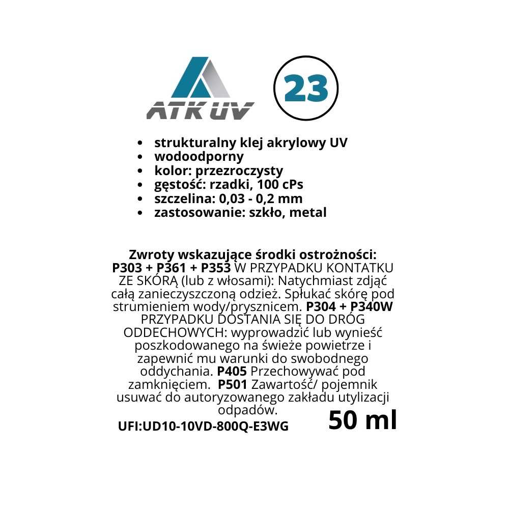 Klej światłoutwardzalny do szkła ATK UV23 | Ataszek.pl Klej światłoutwardzalny do szkła ATK UV23 | Ataszek.pl