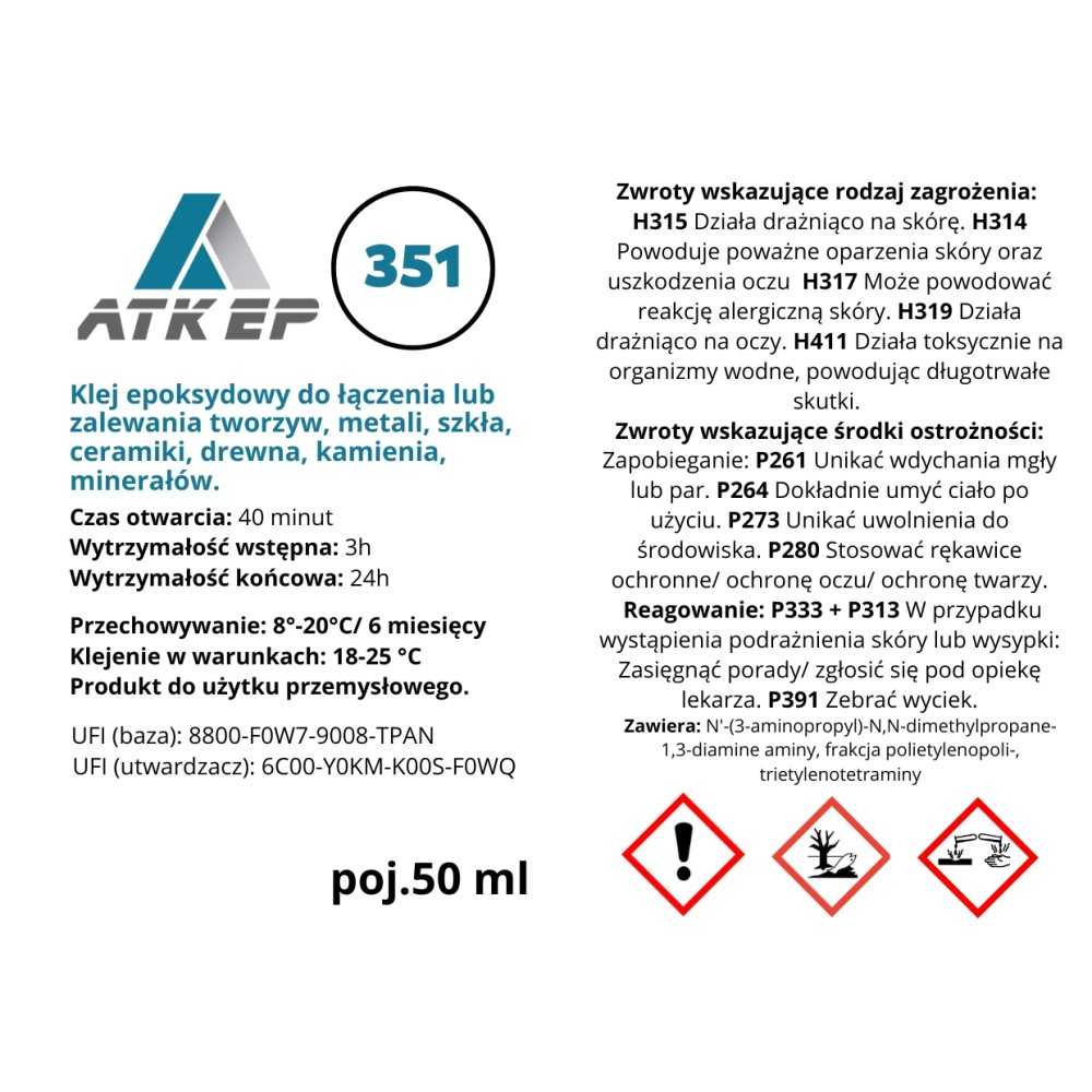 Klej żywiczny dwuskładnikowy ATK EP351 | Ataszek.pl Klej żywiczny dwuskładnikowy ATK EP351 | Ataszek.pl