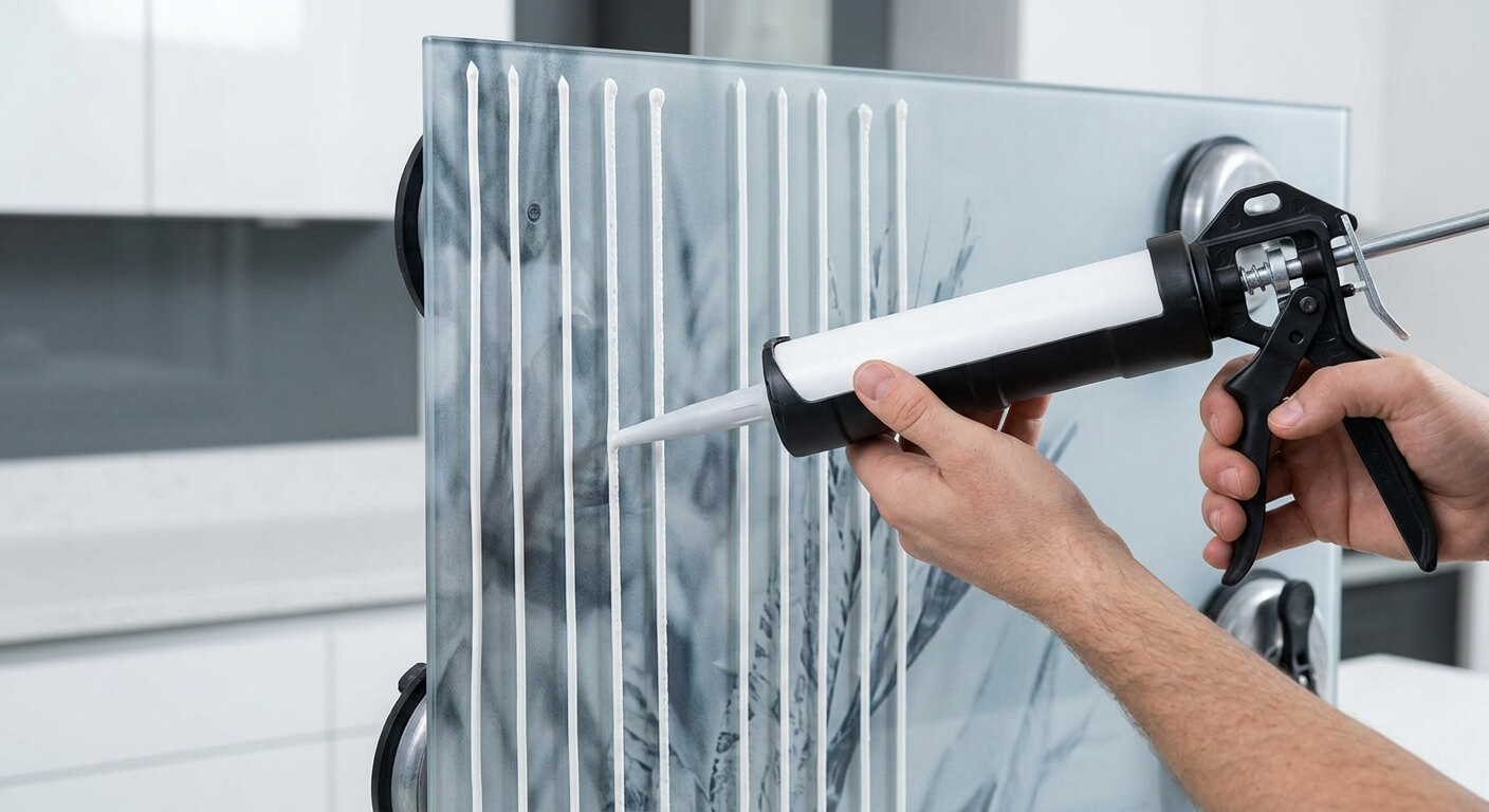 klejenie-płyty-szklanej-do-ściany